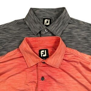 Lot of 2 FootJoy ProDry Golf Polo Shirts Mens Large Grey Coral Space Dye Heather